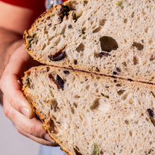 Load image into Gallery viewer, Olive &amp; Rosemary Sourdough Boule - 2 DAYS NOTICE REQ&#39;D
